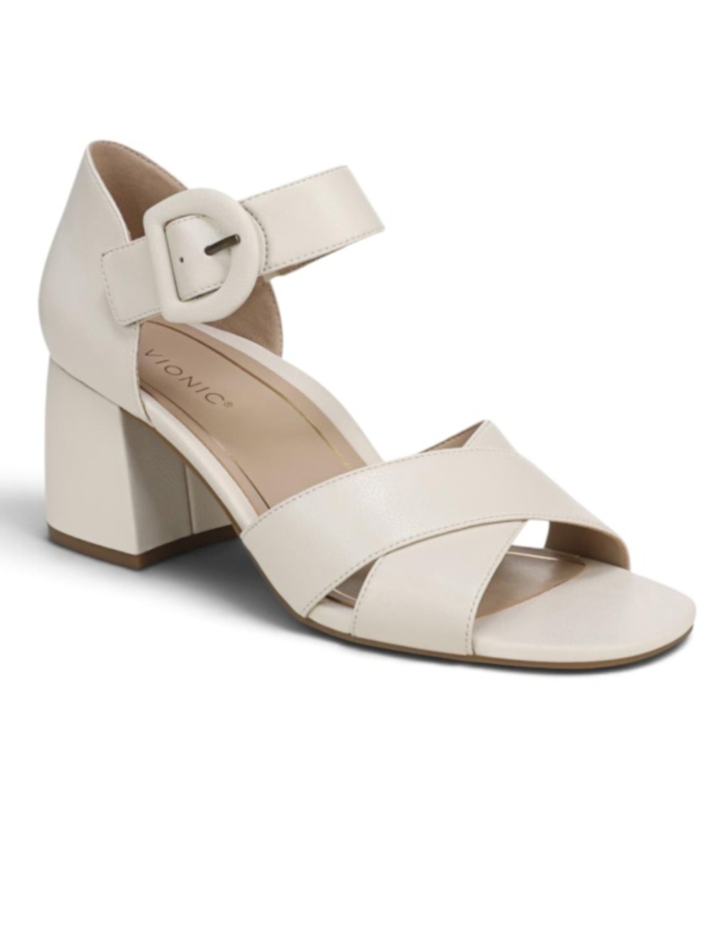 Vionic Soraya Heel Sandal, Cream, Size 8.5, NWOT Display pair